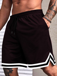 CULISH Solid Men Maroon Sports Shorts