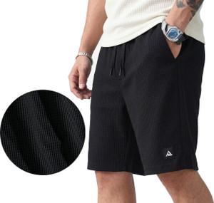 AVOLT Self Design Men Black Casual Shorts