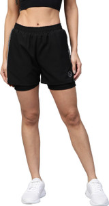 CHKOKKO Solid Women Grey Running Shorts