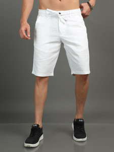 CAZZBA Solid Men White Casual Shorts