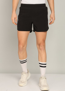 Lemona Solid Men Black Sports Shorts, Running Shorts, Gym Shorts, Cycling Shorts, Casual Shorts, Regular Shorts