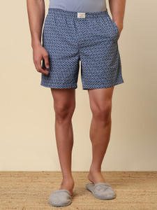 SLEEPZ BY RAYMOND Printed Men Dark Blue Boxer Shorts