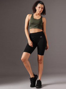 Clovia Solid Women Black Cycling Shorts