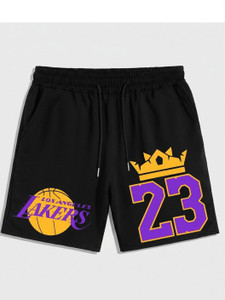 ZEN1FASHION Printed Men & Women Black Gym Shorts