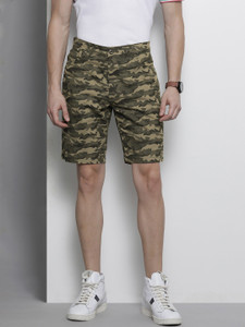 The Indian Garage Co. Solid Men Green Chino Shorts
