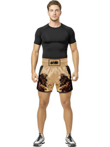 AKIBA Animal Print Men & Women Gold Boxer Shorts
