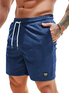 PeppyZone Striped Men Dark Blue Casual Shorts