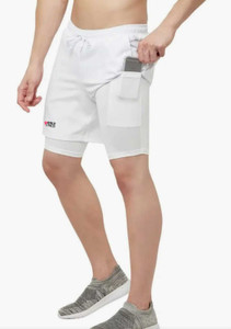 BOLD FITNESS Solid Men White Sports Shorts