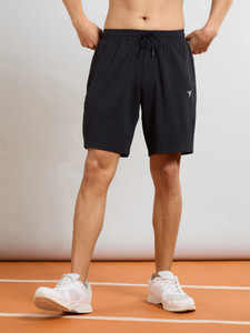 TECHNOSPORT Solid Men Black Sports Shorts