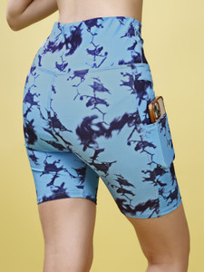 POOJARAN Printed Women Blue Gym Shorts
