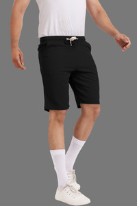 Yazole Solid Men Black Basic Shorts