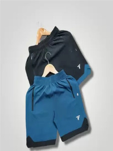 TOOFY Color Block Men Black, Light Blue Sports Shorts, Gym Shorts, Basic Shorts, Regular Shorts, Swim Shorts, Running Shorts