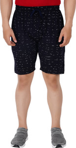 FEEL TRACK Checkered Men Dark Blue Basic Shorts