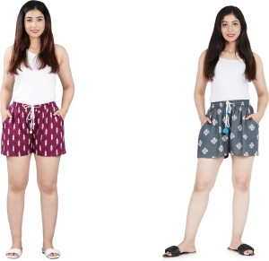 Vinita Fashion Printed Women Multicolor Casual Shorts