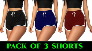 shopyholik Solid Women Multicolor Regular Shorts