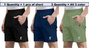 INDICLUB Solid Men Multicolor Regular Shorts