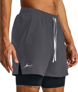 Prosharx Solid Men Dark Grey Sports Shorts
