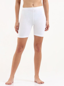 Tamanatights Solid Women White Cycling Shorts
