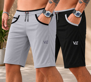 ReGNoR Printed Men Black, Grey Gym Shorts, Sports Shorts, Casual Shorts