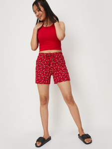 MAX Printed Women Red Regular Shorts