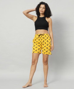 ZEPPI Printed Women Yellow Night Shorts