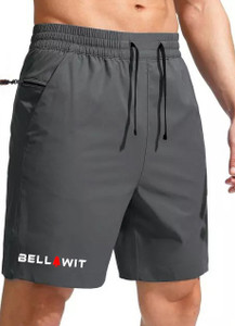 Bellwit पुरुषों के लिए सॉलिड ग्रे कैजुअल शॉर्ट्स