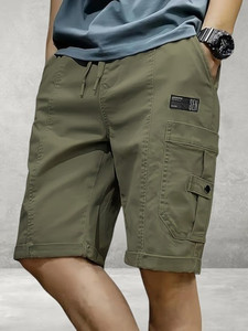 Pitzz Solid Men Green Cargo Shorts