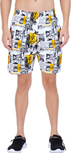HOTFITS Printed Men Multicolor Basic Shorts