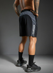 LOTHRIC Color Block Men Black Gym Shorts