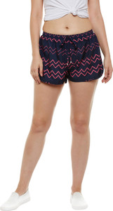 Wisstler Chevron/Zig Zag Women Dark Blue Night Shorts