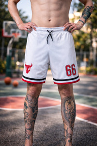 Go Devil Printed Men White Sports Shorts