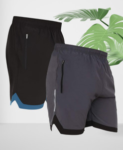 jaxcion Solid Men Black, Blue Regular Shorts, Boxer Shorts, Cycling Shorts, Gym Shorts, Sports Shorts, Running Shorts