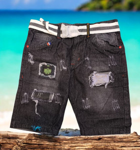 Joshua jenny Distressed Men Denim Black Denim Shorts
