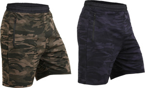 NINQ Military Camouflage Men Multicolor Sports Shorts