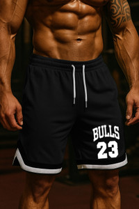 CULISH Graphic Print Men Black Casual Shorts