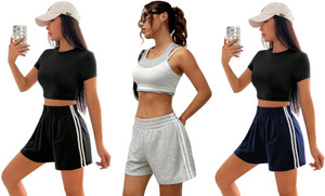 RIZIM Striped Women Multicolor Basic Shorts