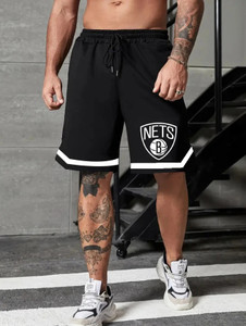 CULISH Printed Men Black Sports Shorts