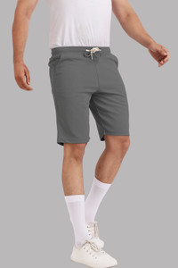 Yazole Solid Men Grey Basic Shorts