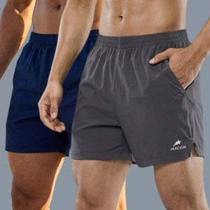 jaxcion Solid Men Black Gym Shorts, Running Shorts, Compression Shorts, Regular Shorts, Night Shorts