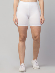 ARSHEEN ADORE Solid Women White Regular Shorts