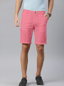 COTTON CLIMATE Solid Men Pink Chino Shorts