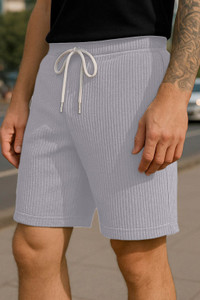 Vogaan Solid Men Grey Casual Shorts