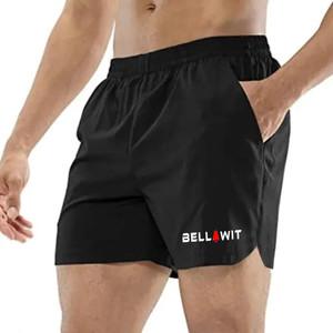 Bellwit पुरुषों के लिए सॉलिड काला स्पोर्ट्स शॉर्ट्स