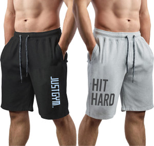 Southcity Graphic Print Men Black, Grey Regular Shorts, Gym Shorts, Basic Shorts, Casual Shorts