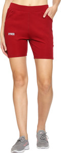 DYWER Solid Women Maroon Gym Shorts, Running Shorts, Board Shorts, Sports Shorts