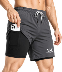 VK FITNESS Printed Men Dark Grey Gym Shorts, Running Shorts, Sports Shorts, Compression Shorts, Cycling Shorts