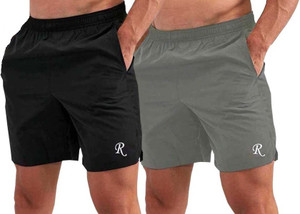 Review lable Solid Men Black, Grey Gym Shorts, Running Shorts, Basic Shorts, Cycling Shorts, Sports Shorts, Regular Shorts