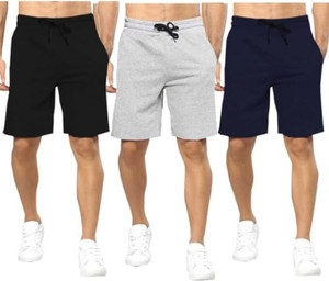 CROSS SPIRIT Solid Men Black Regular Shorts