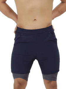 never lose Solid Men Dark Blue Regular Shorts