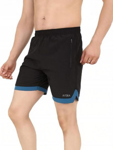 AVSRA Solid Men Black Regular Shorts